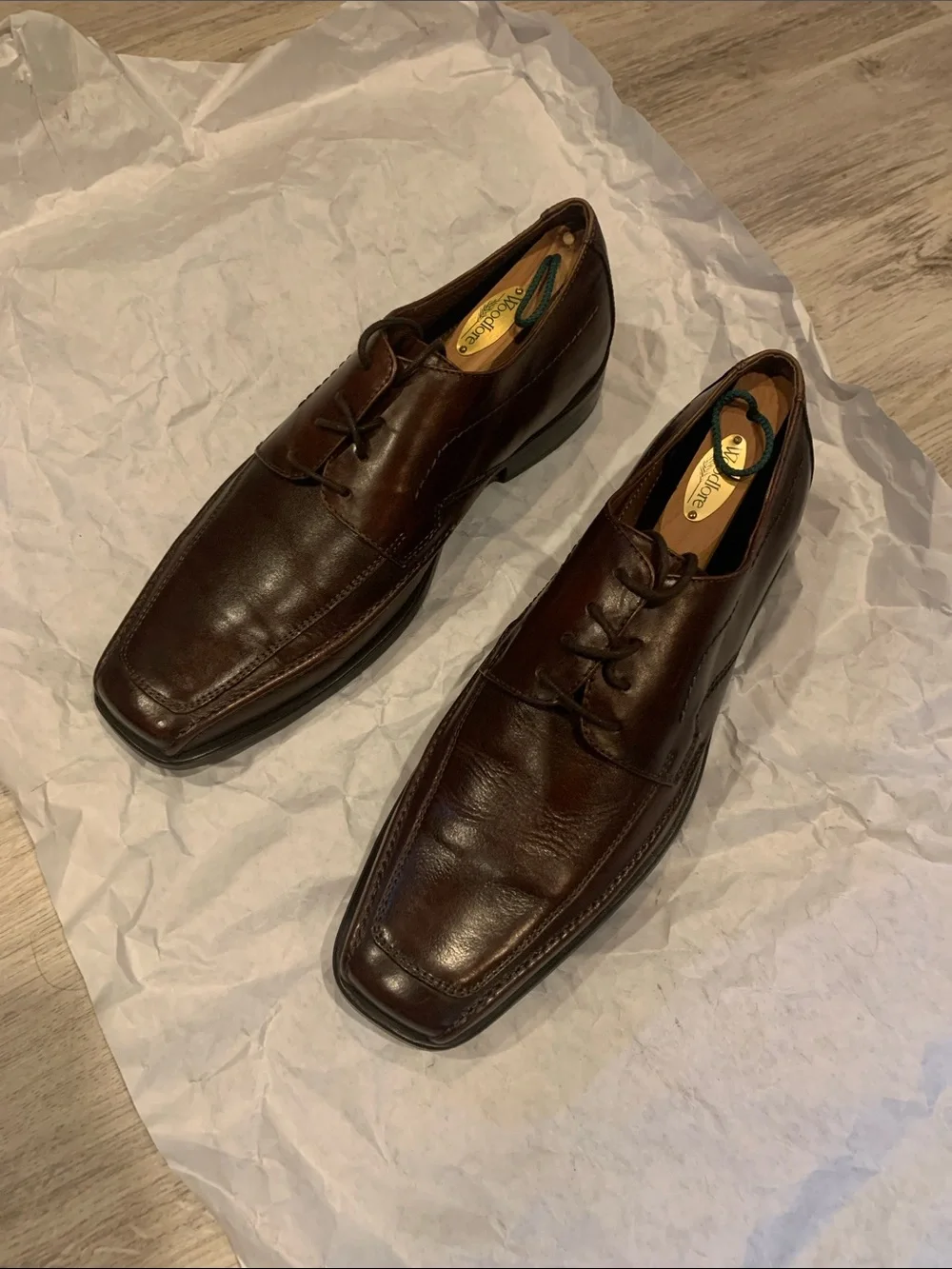 Johnston & Murphy Men's Dark Brown Leather Lace-Up Oxfords
